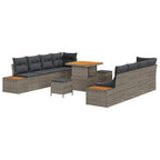 Gartensofa-set mit Kissen 11 pcs Grau