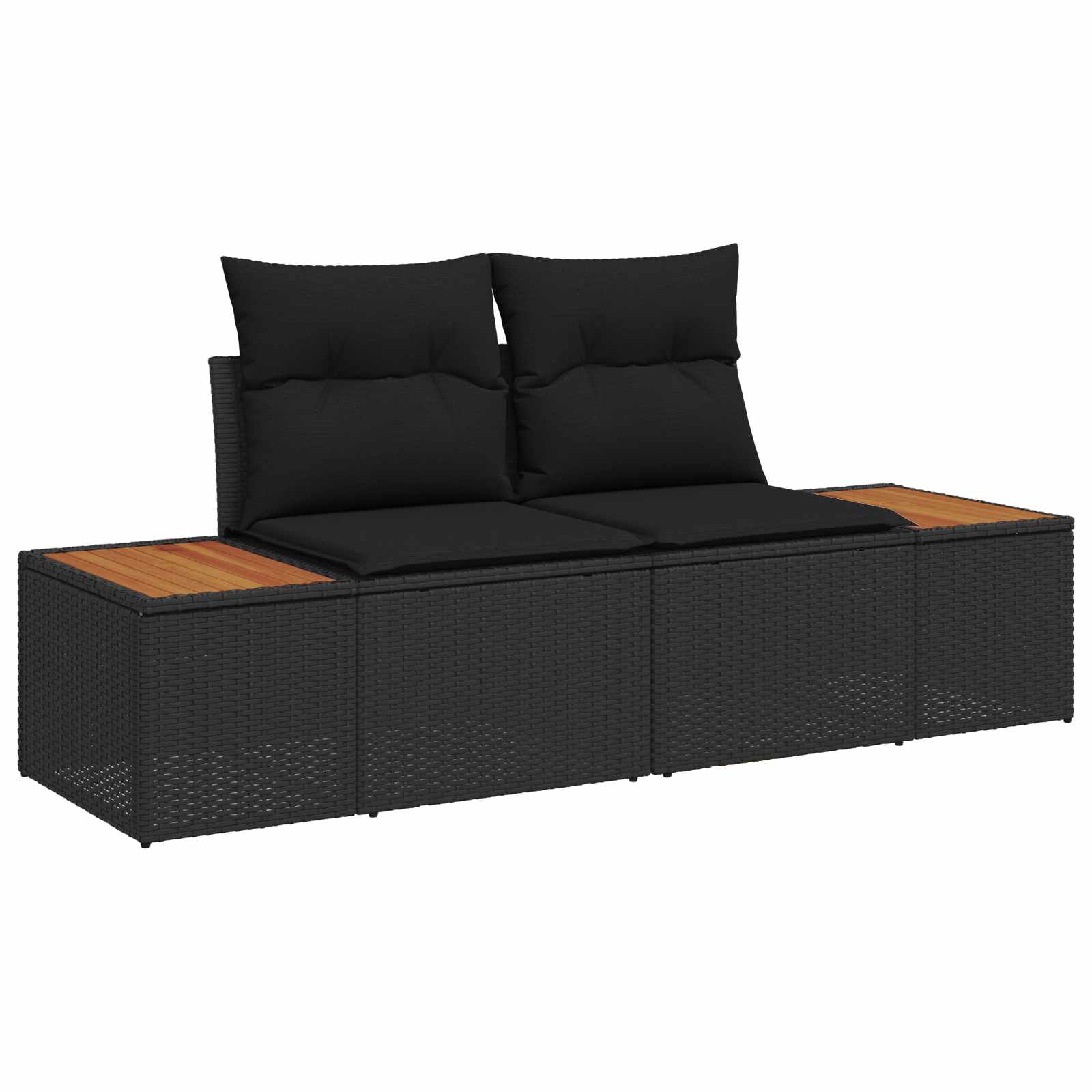 Gartensofa-set mit Kissen 11 pcs Schwarz