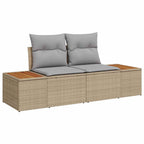 Gartensofa-set mit Kissen 8 pcs Beige und Hellgrau