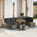 Gartensofa-set mit Kissen 9 pcs Grau