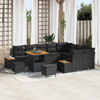 Gartensofa-set mit Kissen 12 pcs Schwarz