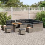 Gartensofa-set mit Kissen 12 pcs Grau