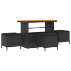 Gartensofa-set mit Kissen 13 pcs Schwarz