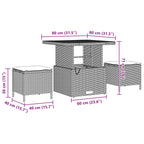 Gartensofa-set mit Kissen 13 pcs Grau
