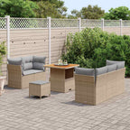 Garten-Sofa-Set mit Kissen 8 pcs Beige und Hellgrau