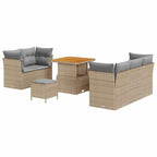 Garten-Sofa-Set mit Kissen 8 pcs Beige und Hellgrau