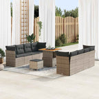 Garten-Sofa-Set mit Kissen mit Speicher 11 pcs Grau