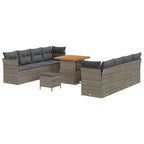 Garten-Sofa-Set mit Kissen mit Speicher 11 pcs Grau