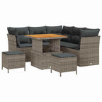 Garten-Sofa-Set mit Kissen mit Speicher 8 pcs Grau