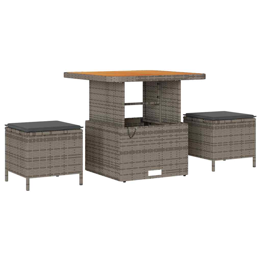 Garten-Sofa-Set mit Kissen mit Speicher 8 pcs Grau