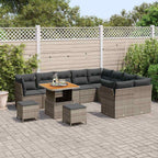 Garten-Sofa-Set mit Kissen mit Speicher 12 pcs Grau