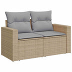 Garten-Sofa-Set mit Kissen 8 pcs Beige und Hellgrau