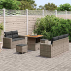Garten-Sofa-Set mit Kissen mit Speicher 8 pcs Grau