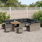 Gartensofa-set mit Kissen 12 pcs Grau Poly-Rattan