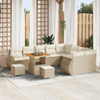 Garten-Sofa-Set mit Kissen mit Speicher 12 pcs Beige und Creme