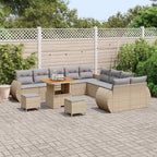 Garten-Sofa-Set mit Kissen mit Kissen 13 pcs Beige und Hellgrau