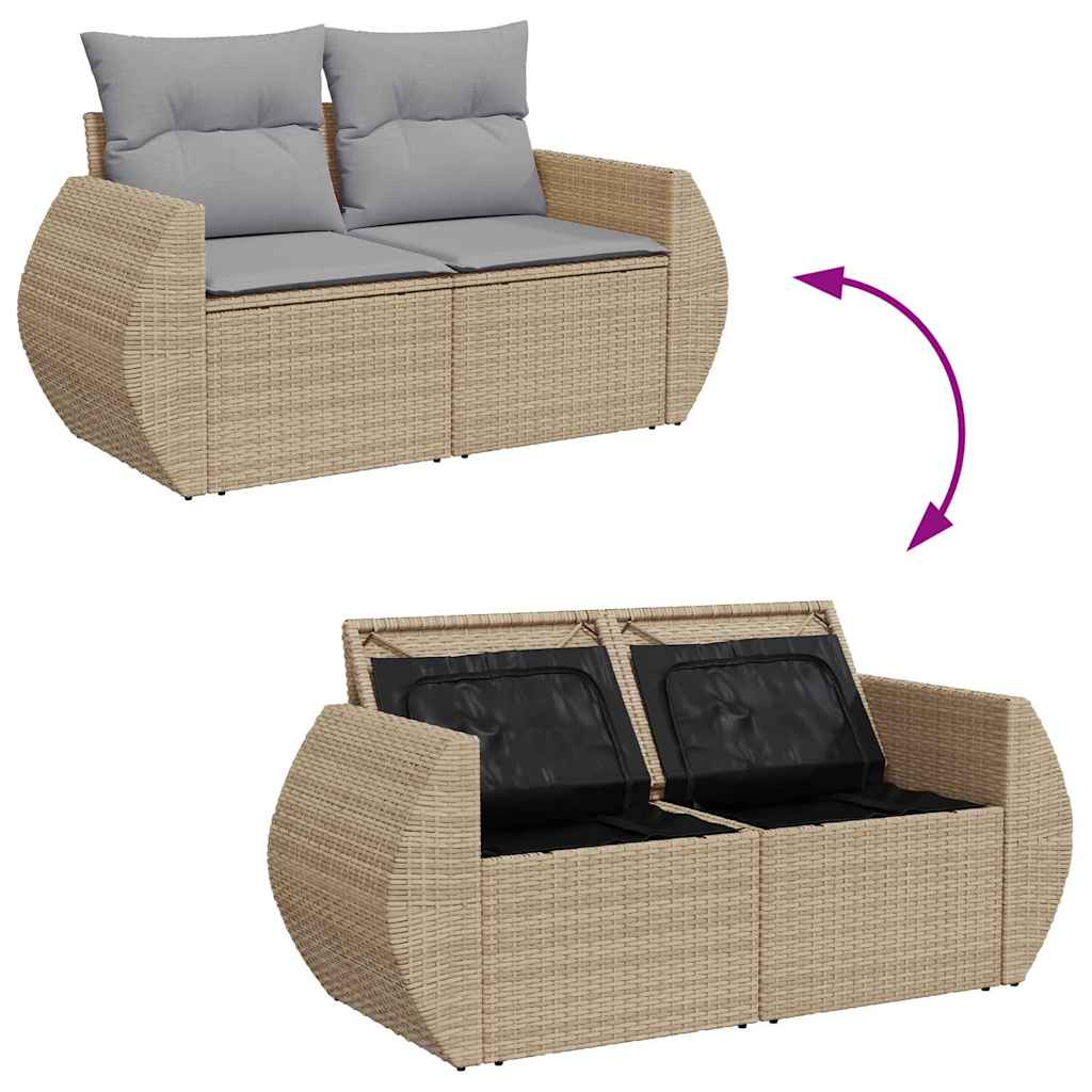 Garten-Sofa-Set mit Kissen mit Kissen 13 pcs Beige und Hellgrau