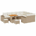 Garten-Sofa-Set mit Kissen mit Speicher 12 pcs Beige und Creme