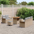 Garten-Sofa-Set mit Kissen 8 pcs Beige und Hellgrau