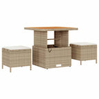 Garten-Sofa-Set mit Kissen mit Speicher 9 pcs Beige und Creme