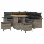 Garten-Sofa-Set mit Kissen mit Speicher mit Kissen 8 pcs Grau