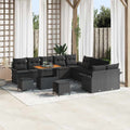 Garten-Sofa-Set mit Kissen mit Speicher 13 pcs Schwarz
