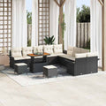 Garten-Sofa-Set mit Kissen 13 pcs Schwarz und Creme