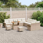 Garten-Sofa-Set mit Kissen mit Speicher 13 pcs Beige und Creme