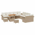Garten-Sofa-Set mit Kissen mit Speicher 13 pcs Beige und Creme