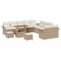 Garten-Sofa-Set mit Kissen mit Speicher 13 pcs Beige und Creme