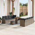 Garten-Sofa-Set mit Kissen mit Speicher 11 pcs Grau