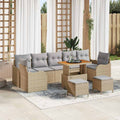 Garten-Sofa-Set mit Kissen 10 pcs Beige und Hellgrau