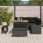 Garten-Sofa-Set mit Kissen mit Speicher 8 pcs Schwarz