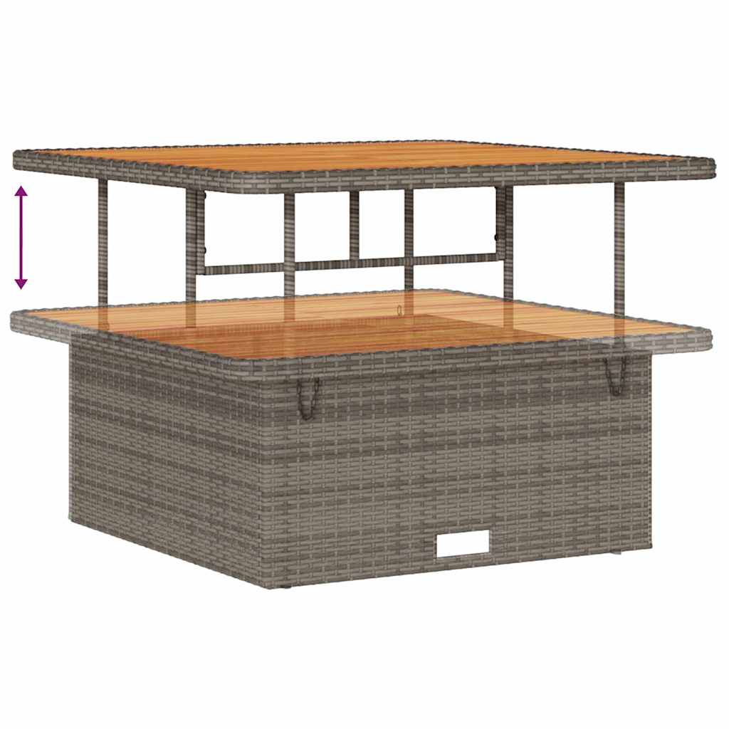 Garten-Sofa-Set mit Kissen mit Speicher 9 pcs Grau