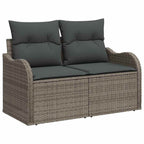 Garten-Sofa-Set mit Kissen mit Speicher 10 pcs Grau