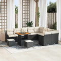 Garten-Sofa-Set mit Kissen 12 pcs Schwarz und Creme