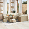 Garten-Sofa-Set mit Kissen mit Speicher 12 pcs Beige und Creme