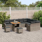 Garten-Sofa-Set mit Kissen mit Speicher 12 pcs Grau