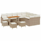 Garten-Sofa-Set mit Kissen mit Speicher 13 pcs Beige und Creme