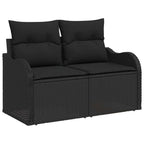 Garten-Sofa-Set mit Kissen mit Speicher 13 pcs Schwarz