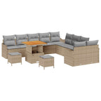 Garten-Sofa-Set mit Kissen 13 pcs Beige und Hellgrau