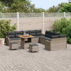 Garten-Sofa-Set mit Kissen mit Speicher 13 pcs Grau