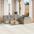 Garten-Sofa-Set mit Kissen 13 pcs Beige und Hellgrau