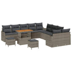 Garten-Sofa-Set mit Kissen mit Speicher 13 pcs Grau