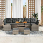 Garten-Sofa-Set mit Kissen mit Speicher mit Kissen 10 pcs Grau