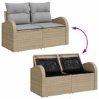 Garten-Sofa-Set mit Kissen 9 pcs Beige und Hellgrau