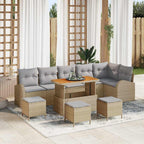 Garten-Sofa-Set mit Kissen mit Kissen 10 pcs Beige und Hellgrau