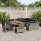 Garten-Sofa-Set mit Kissen mit Speicher 12 pcs Grau