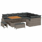Garten-Sofa-Set mit Kissen mit Speicher 12 pcs Grau