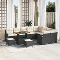 Garten-Sofa-Set mit Kissen 12 pcs Schwarz und Creme
